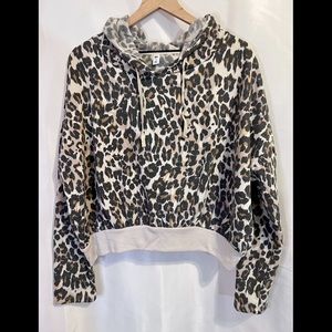 BP. Cheetah Print Cropped Hooded Sweater - 1X